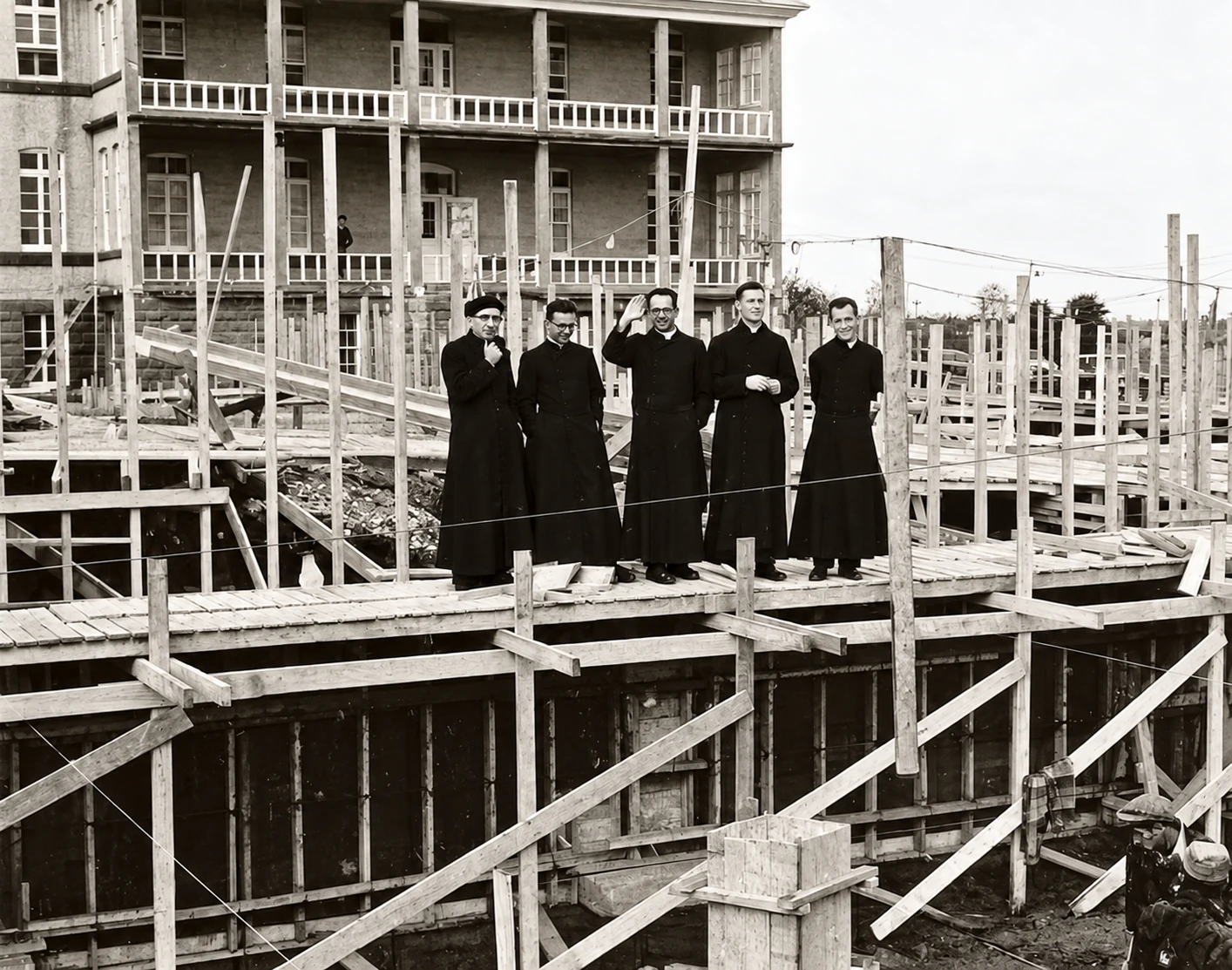 Ampliación del colegio en 1955