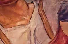 Détail des pointillés qui marquent le contour du dessin préparatoire