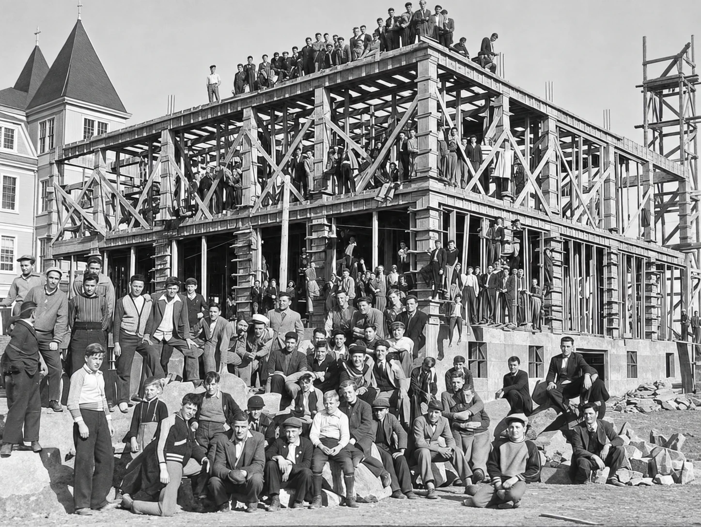 Ala Haché en construcción en 1947